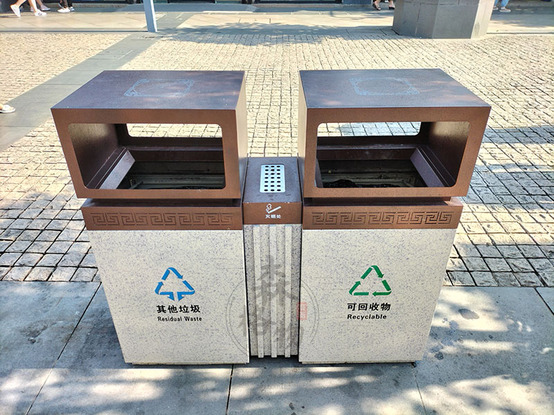 嘉興不銹鋼雙分類垃圾桶