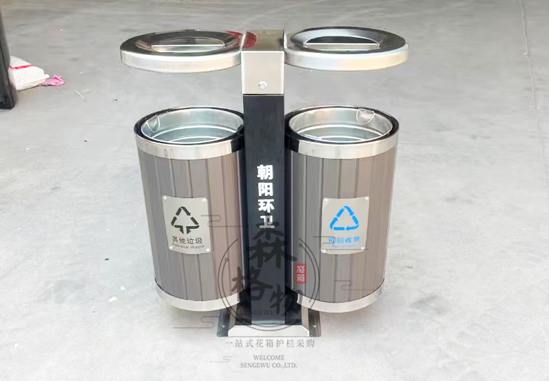 嘉興雙分類圓筒垃圾箱