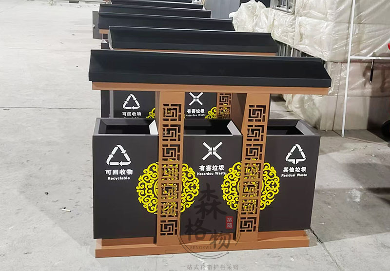 揚州花箱案例：雕刻藝術(shù)垃圾箱